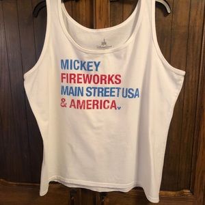 Disney parks white tank top xxl